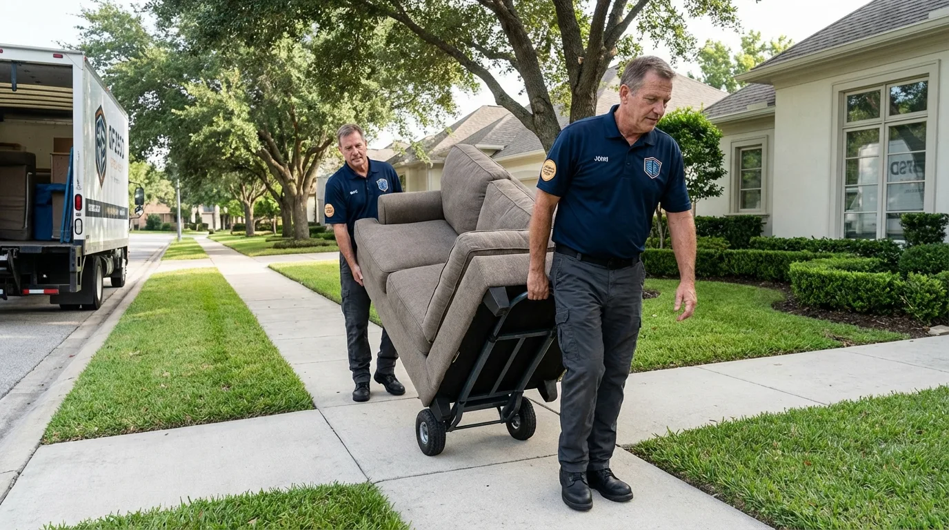Local residential moving crew loading furniture in Wickliffe, KY